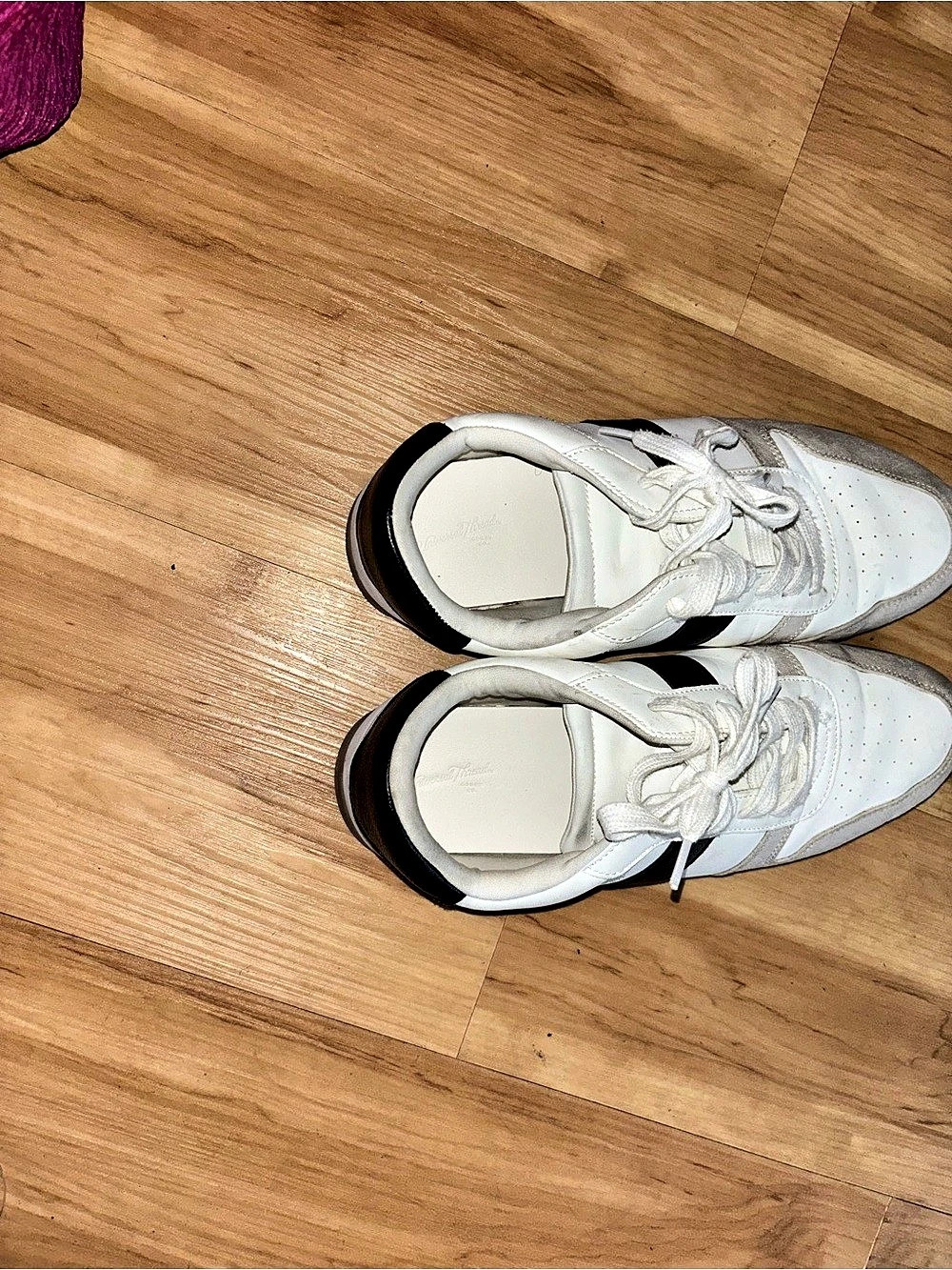 Color Block Sneakers in White & Black